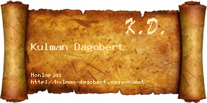 Kulman Dagobert névjegykártya